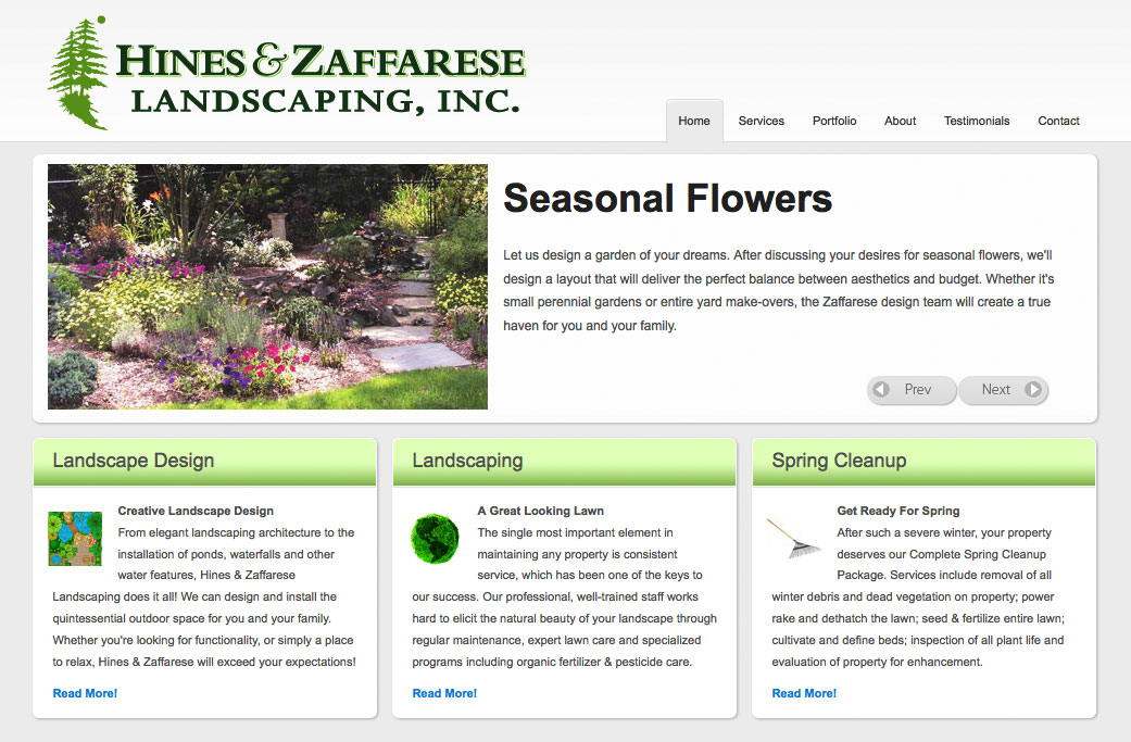 Website: Hines & Zaffarese Landscaping