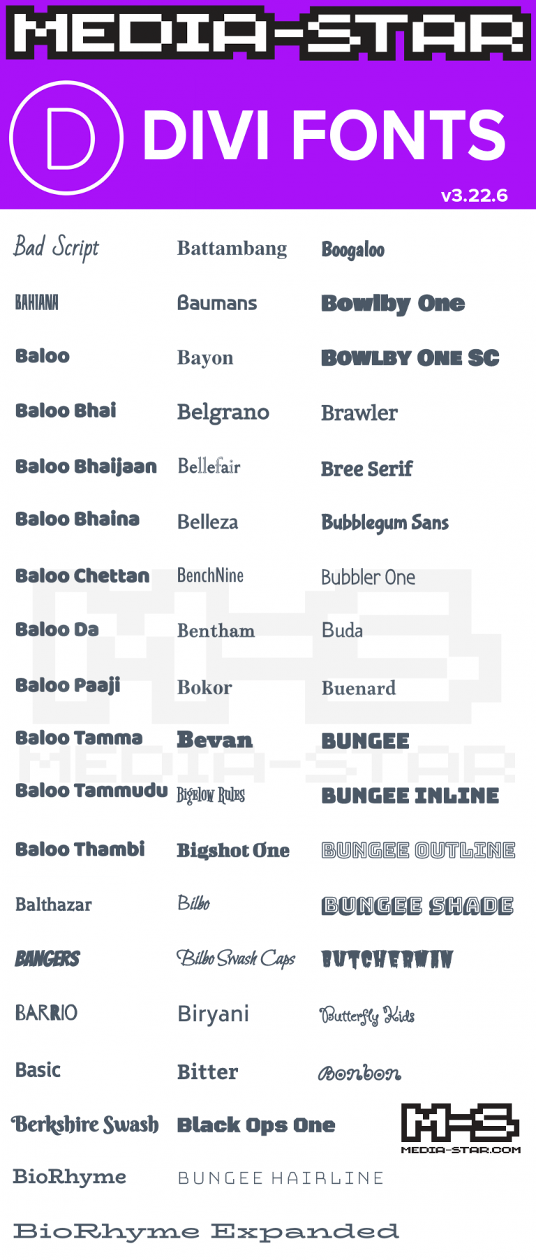 Complete Divi Font List Examples Previews Elegant Themes