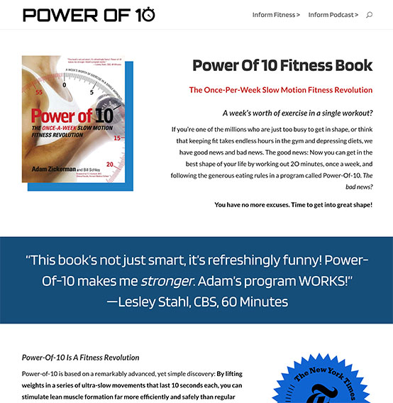 Website Development of Power-Of-10 Fitness Book